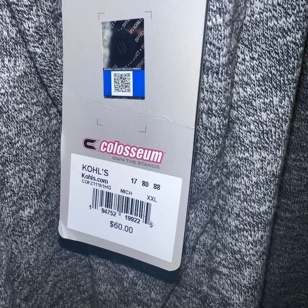 NWT Colosseum Michigan wolverines Gray Quarter-Zip Pullover - Picture 4 of 4